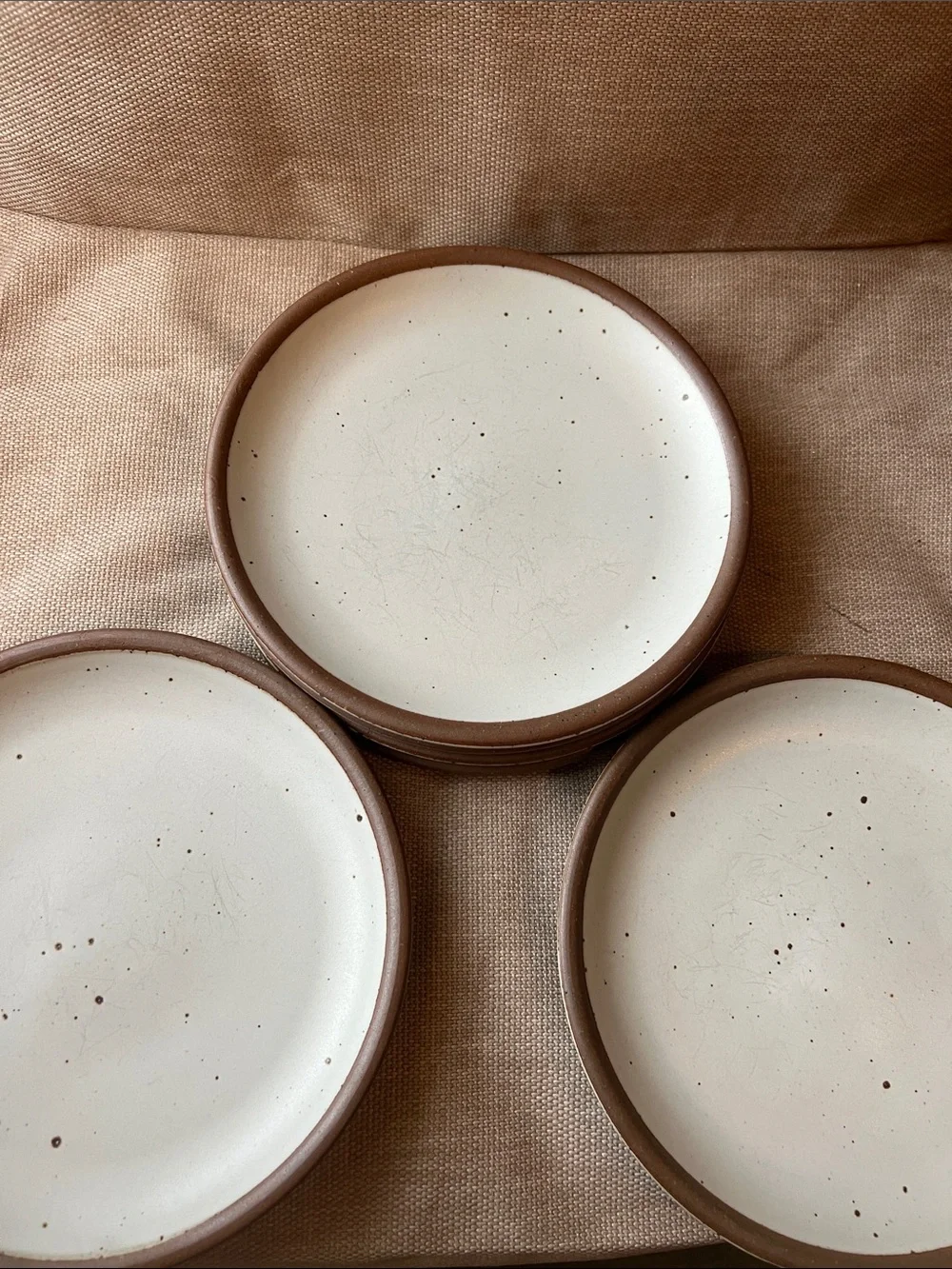 East Fork Pottery seconds side plates in eggshell. Set of 6
